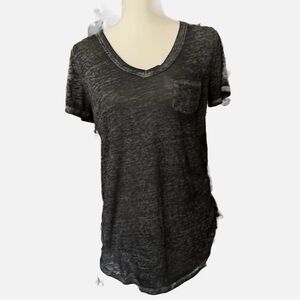 Derek Heart Charcoal V-Neck Short Sleeve Tee